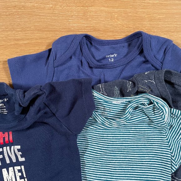 Set of 4 boy's baby bodysuits, blue - Picture 7 of 8